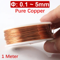 100% Pure Copper Wire T2 Copper Coil Conductive Copper Wire, Superfine Wire, 0.1 0.2 0.3 0.4 0.5 1.0 1.5 2.0~5mm 1/5M