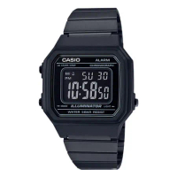 CASIO 卡西 歐中性錶 男錶 不鏽鋼錶帶 黑 防水 全自動日曆 B650WB-1B