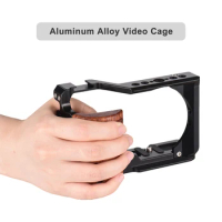 for Sony ZV-E10 Camera Aluminum Alloy Camera Cage Video Cage with Cold Shoe Mount 1/4 &amp; 3/8 Inch Threads for Sony