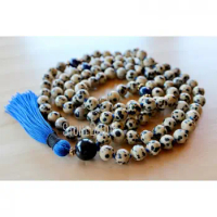 MN36777 Jasper Mala Beads 108 Lapis Lazuli Mala Tassel Necklace Yoga Gift Yoga Jewelry Meditation Beads Spiritual Boho Jewelry