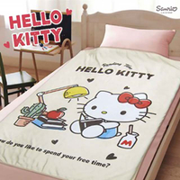 【任2件499】小禮堂 Hello Kitty 法蘭絨毛毯 100x150cm (米看書款)