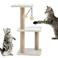 Cat Tree For Indoor Cats Multi Level Cat Tree Tower With Interactive Dangling Ball 27.5inch Cat Scratch Tower Kittens Pet