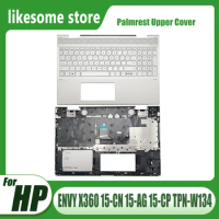 Brand New Laptop Case For HP ENVY X360 15-CN 15-AG 15-CP TPN-W134 Palmrest Upper Cover Backlit Keyboard L32767-001 Silvery