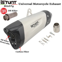 Universal 51mm Motorcycle Exhaust Pipe Escape System For MT09 KTM 790 Z900 CBR650 R1250 ATV Modify Carbon Fiber Muffler DBKiller