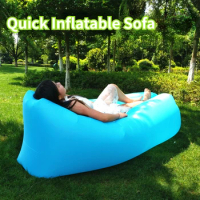 Lazy Inflatable Sofa Outdoor Portable Beach Air Sofa Folding Camping Inflatable Sofa Bed Sleeping Bag Single Camping Equipment