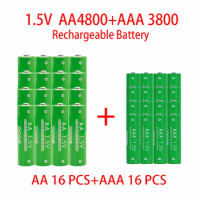 AA and AAA 1.5V Rechargeable battery AA 4800mAh Rechargeable battery AAA 3800mAh Rechargeable battery Alkaline battery