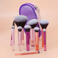 10pcs Mini Makeup Brush Set Powder Eyeshadow Foundation Blush Blender Concealer Beauty Makeup Tools Brush Professional Supplies