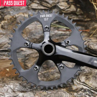 PASS QUEST 110BCD Bicycle 5-Bolts Chainring Black/Silver 36-58T Road Bike Tooth Plate for 3550 APEX RED etc.110/5 BCD