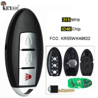 KEYECU 315MHz ID46 Chip KR55WK49622 Keykess Remote Key Fob 3+1 4 Btn for Nissan Murano 370z Infiniti EX35 EX37 FX35 QX50 2009-13