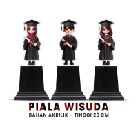 Piala Wisuda Anak Sekolah TK Paud SD Plakat Akrilik Souvenir Kado Hadiah Perempuan Laki-laki Hijab