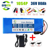 100% Original 36V battery 10S4P 80Ah battery pack 1000W high power battery 42V 80000mAh Ebike electric bike BMS+42V2A Charger