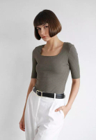 MISSISSIPPI Mississippi Kaos U-Neck Wanita Lengan Pendek Premium LIN000583M Olive