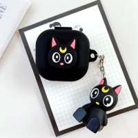 Cute Cat Cartoon Earphone Cover for Samsung Galaxy Buds Live Case Anti-shock Silicone Case for Galaxy Buds Live 2020 Headphone