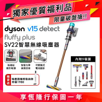 【福利品】Dyson 戴森 V15 Detect Fluffy Plus SV22 最強勁智慧無線吸塵器 普魯士藍 (全新升級HEPA過濾)