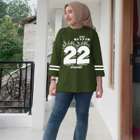 Women's Plus Size Casual 7/8 Long Sleeved, Size 22 Striped T-shirt Loose Fashion Shirt S-4XL
