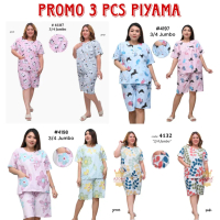 Sans fashion . PROMO PAKET USAHA 3 PCS Baju TIDUR WANITA 3/4 JUMBO