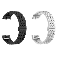 Metal Bands For Fitbit Charge 3 / Charge 4 Stainless Steel Metal Strap Wristband For Women Men