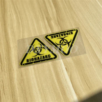 2PCS Warning Motorcycle Bike Stickers Auto Car Decal Exterior Decoration Accessories for BIOHAZARD