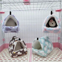 Hamster House Winter Warm Comfortable Soft Fabric Plush Small Pet Hideout Guinea Pig House Rodent Hedgehog Bed Small Animals