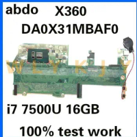 DA0X31MBAF0 907558-601 907558-001 907558-501 for HP Spectre 13-W X360 13-W010CA 13-W Laptop Motherboard. CPU I7 7500U 16G