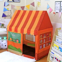 Children Foldable Toy Tent Boys Girls Pretend Dessert House Bread Shop Gamehouse Kids Indoor Outdoor Playhouse Children Gifts