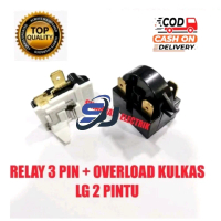 RELAY 3 PIN + PTC OVERLOAD KULKAS 2 PINTU / KULKAS 2 PINTU