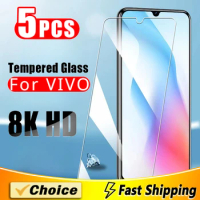 5Pcs Full Cover Screen Protector For Vivo Y20i 66 75(5G) 85 93 97 Tempered Glass For Vivo Y33 70T Y 9 22 51 74 76S 02A Y11(2023)