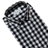 MURANO 經典黑白格紋短袖襯衫(台灣製、現貨、短袖、格紋、有機棉)