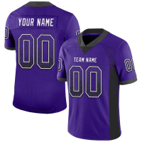 Purple Color Drift Fashion Football T Shirt For Men Custom Team Name Number V Neck Rugby T Shirt Cas