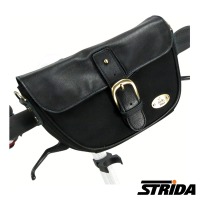 STRiDA速立達 真皮可側背可裝在手把休閒包-黑