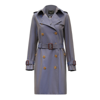 米蘭精品 風衣外套中長款大衣-變色輕防潑水雙排扣繫帶女外套3色74bc11