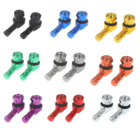 2pcs CNC motosikal 90 darjah sudut roda tayar batang Tubeless Valve Aluminium
