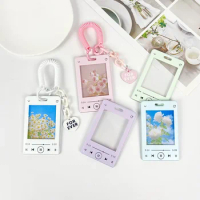 Acrylic Photo Card Frame INS Idol Card Holder Cute Photo Card Supplies Pendant Keychain ID Card Holder Student Bus Card Case