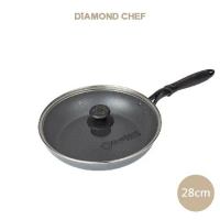 【DIAMOND CHEF】黑金石墨烯不沾單柄平煎鍋-28CM(含蓋)
