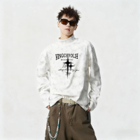2025 American Style Simple Long Sleeve 220-240h T-Shirt Men Trendy Fashion Versatile Cool Personalit