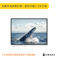 【菠蘿選畫所】大翅鯨–飛躍- 30x40cm(療癒動物鯨魚掛畫/海洋生物/大自然)