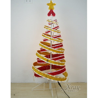 4尺LED典雅盤旋聖誕樹(金紅)，聖誕燈飾/聖誕佈置/擺飾/掛飾/造型燈/LED燈，X射線【X565359】