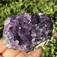 天然紫水晶簇紫水晶原石塊原礦小礦學標本小擺件實物圖5