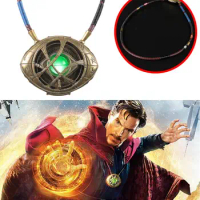 Doctor Strange Necklace Steve Eye of Agamotto Necklace Eyes Led Light Cosplay Doctor Strange Prop