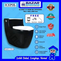 Icepol - Closet Kloset Toilet Duduk IC 8098 BK Black One Piece Soft Close Siphonic AS 30 Oulu Toto