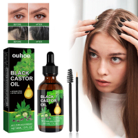 [MY Ready Stock] OUHOE Black Castor Oil Hair Growth Liquid Hair Growth Serum Fast Growing Treatments