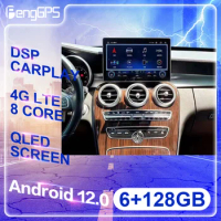 Modified Car Center Control Android 12 Car Radio Stereo GPS Headunit For Mercedes Benz C GLC Car DVD