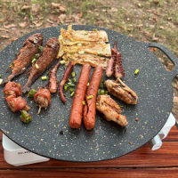 29/33/36CM Outdoor BBQ Grilling Pan Non-stick Oil Frying Baking Pan Multi-purpose Induction Cooker Grill Plate Camping Cookware