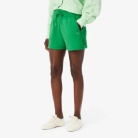 【LACOSTE】女裝-棉質平紋針織短褲(綠色)