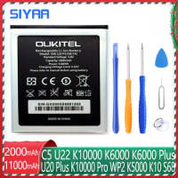 SIYAA Mobile Phone Battery For Oukitel C5 C8 K10000 K6000 U20 Plus Pro WP2 K5000 K10 S68 Replacement Lithium Polymer Batteria