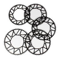 AL 7075 Bike Chainring 50 52 54 56 58T Aluminium Alloy Round 130mm BCD Folding Bicycle Cranksets Chainring Plate