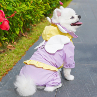 {DLGIFJIE} Pet Supplies Waterproof Dog Angel Raincoat Dustproof Breathable Four Legs Dog Costume wit