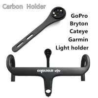 NEW Carbon Fiber Bicycle Road Bike Cycling MTB Computer Stopwatch Speedometer Mount Holder for Garmin Cateye Bryton Gopro