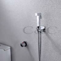 Shattaf Portable Bidet Toilet Spray Shower With Thermostatic Faucet Valve 150 cm Stainless Steel Hose A2008D