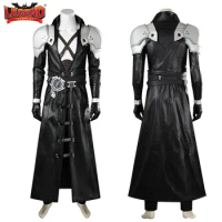 Game FF7 VII Rebirth Sephiroth Cosplay Costume PU Leather Handsome Uniform Fighting Suit Sephiroth Costume High Quality suit